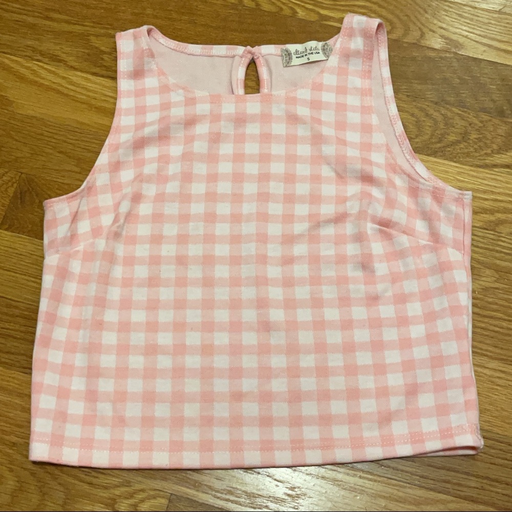 Gingham print crop top- Altard state
